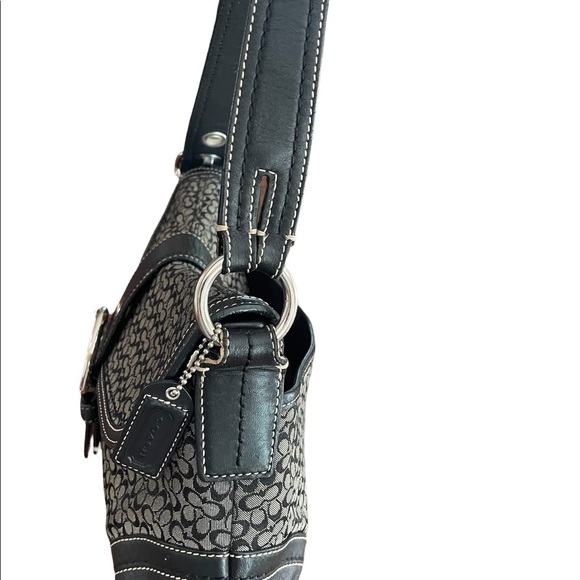 Coach Signature Soho Gray Canvas/Leather trim Buckle Bag. - Picture 5 of 9